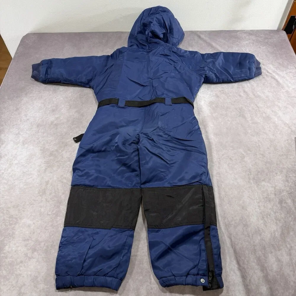 Vintage Polo Sport Snowsuit Size 4T Blue Ralph Lauren Puffer Zip Up Belted